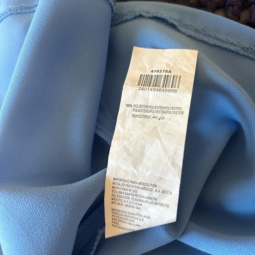 Sfera Blue Skirt with bottom flare and side zipper, Size European Medium - Picture 5 of 8